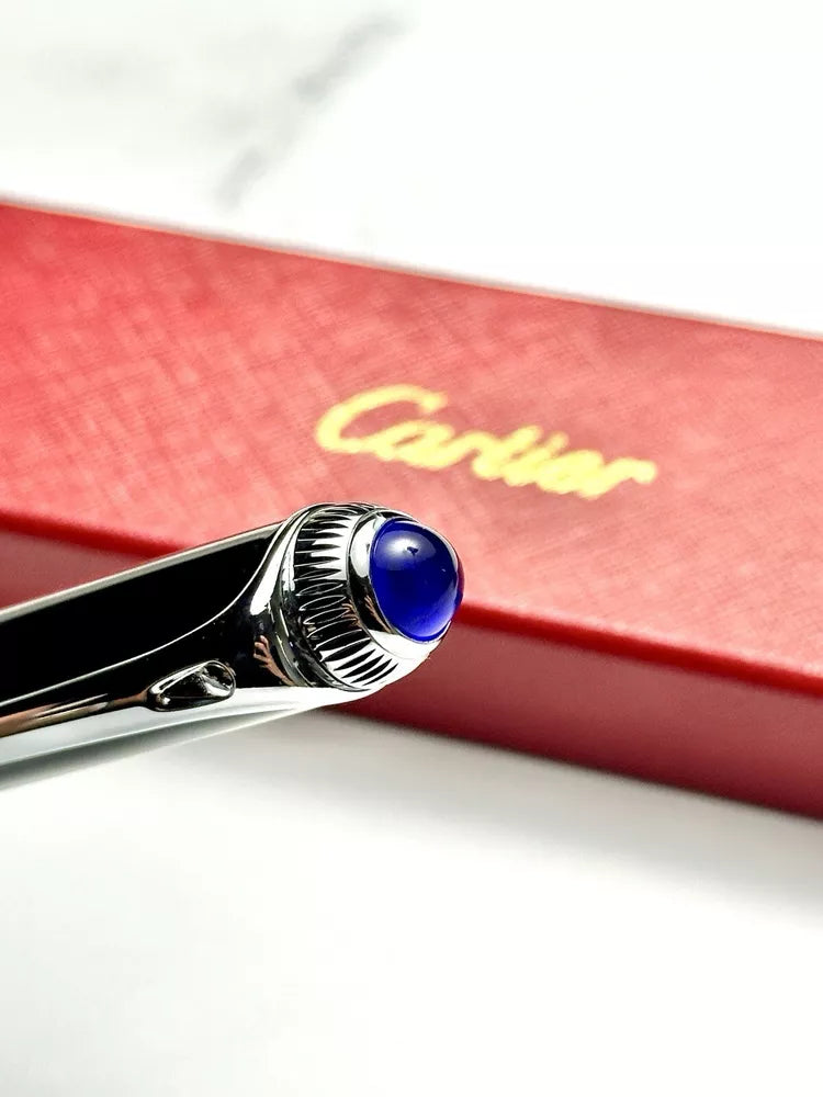 Cartier Black Composite Silver Rollerball Pen For Executives | Elegant Ad Vip Gift