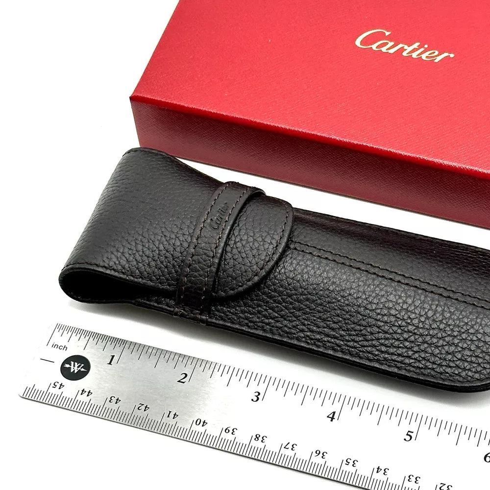 Cartier Black Leather Pen Pouch Case For Vip Gifting | Luxurious Holder For Fine Pens