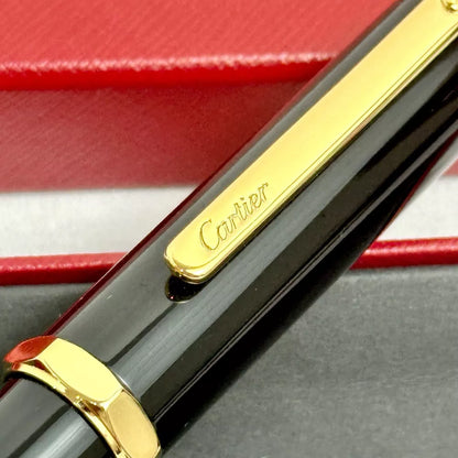 Cartier Santos Dumont Prestige Rollerball Pen - Gold & Black For Vip Gift | Elegant Writing Instrument