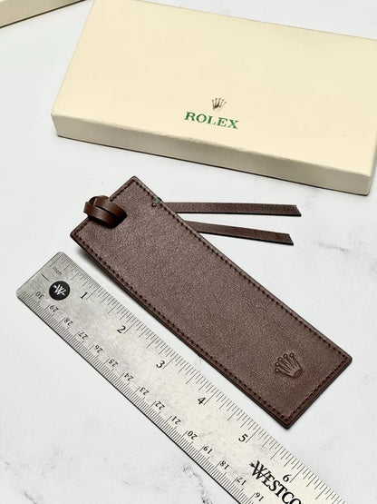 Rolex Brown Leather Bookmark For Luxury Reading Experience | Rare Ad Vip Gift