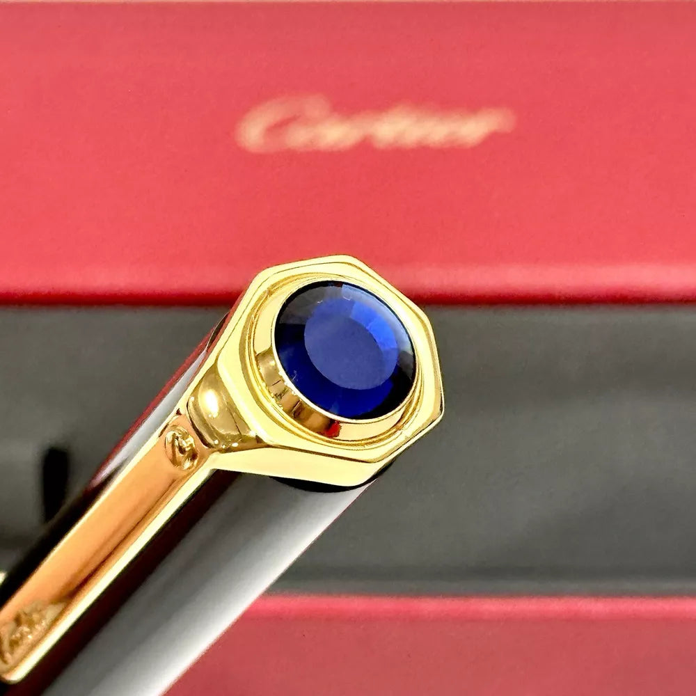 Cartier Santos Dumont Prestige Rollerball Pen - Gold & Black For Vip Gift | Elegant Writing Instrument