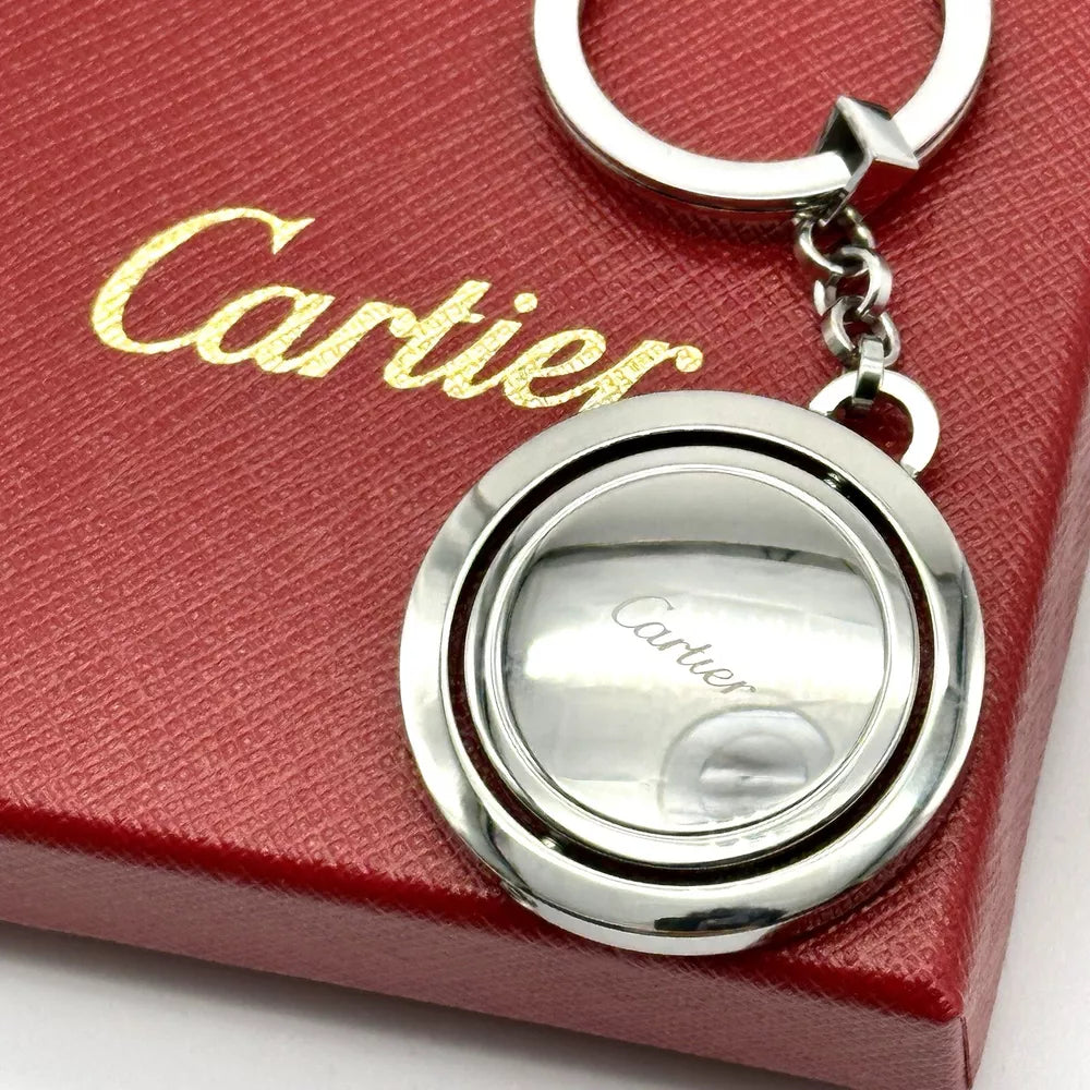 Cartier Silver Rotating Hallmark Keychain For Ad Vip Gift | Refined Luxury Keyring