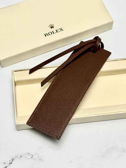 Rolex Brown Leather Bookmark For Luxury Reading Experience | Rare Ad Vip Gift