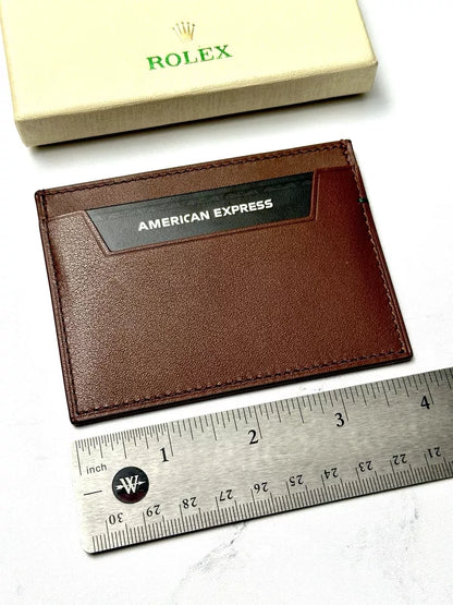 Rolex Brown Leather Cardholder Wallet For Cards | Sophisticated Accessory For Luxury Enthusiasts