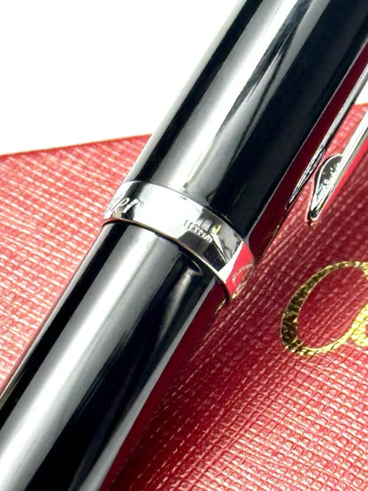 Cartier Black Composite Silver Rollerball Pen For Executives | Elegant Ad Vip Gift