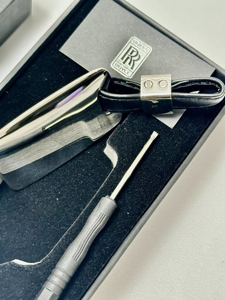 Rolls Royce Titanium Leather Keychain For Phantom Cullinan | Luxury Vip Accessory