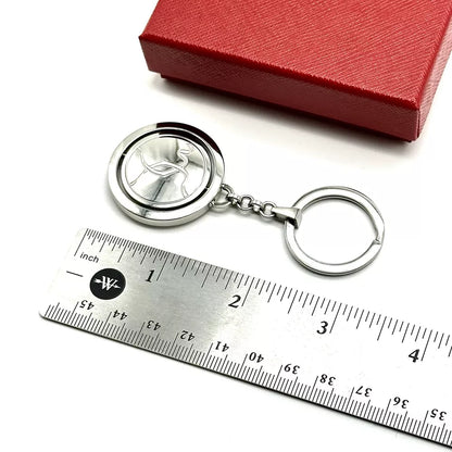 Cartier Silver Rotating Hallmark Keychain For Ad Vip Gift | Refined Luxury Keyring