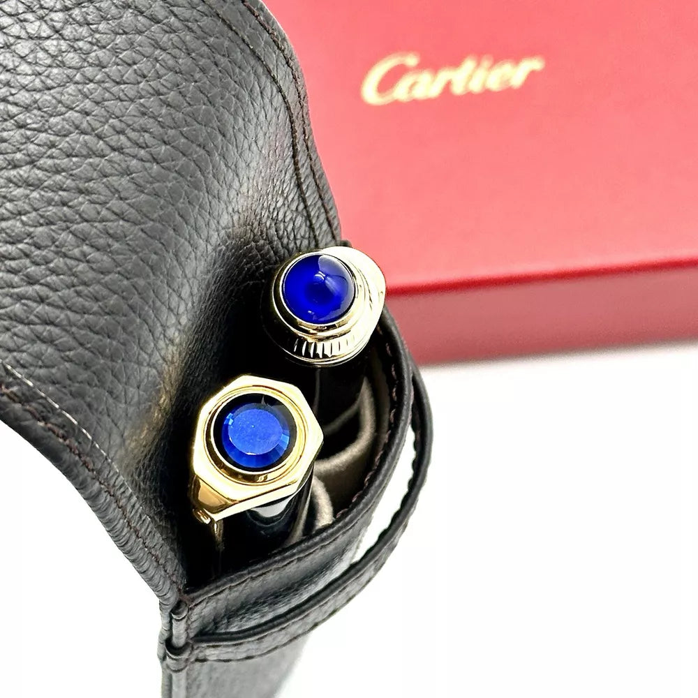 Cartier Black Leather Pen Pouch Case For Vip Gifting | Luxurious Holder For Fine Pens