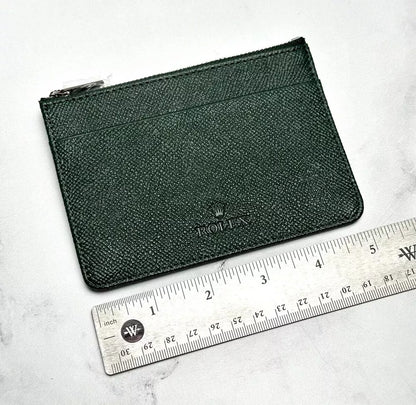 Rolex Verdant Cardholder In Emerald Green | Premium Zipper Pouch Wallet For Ad Vip