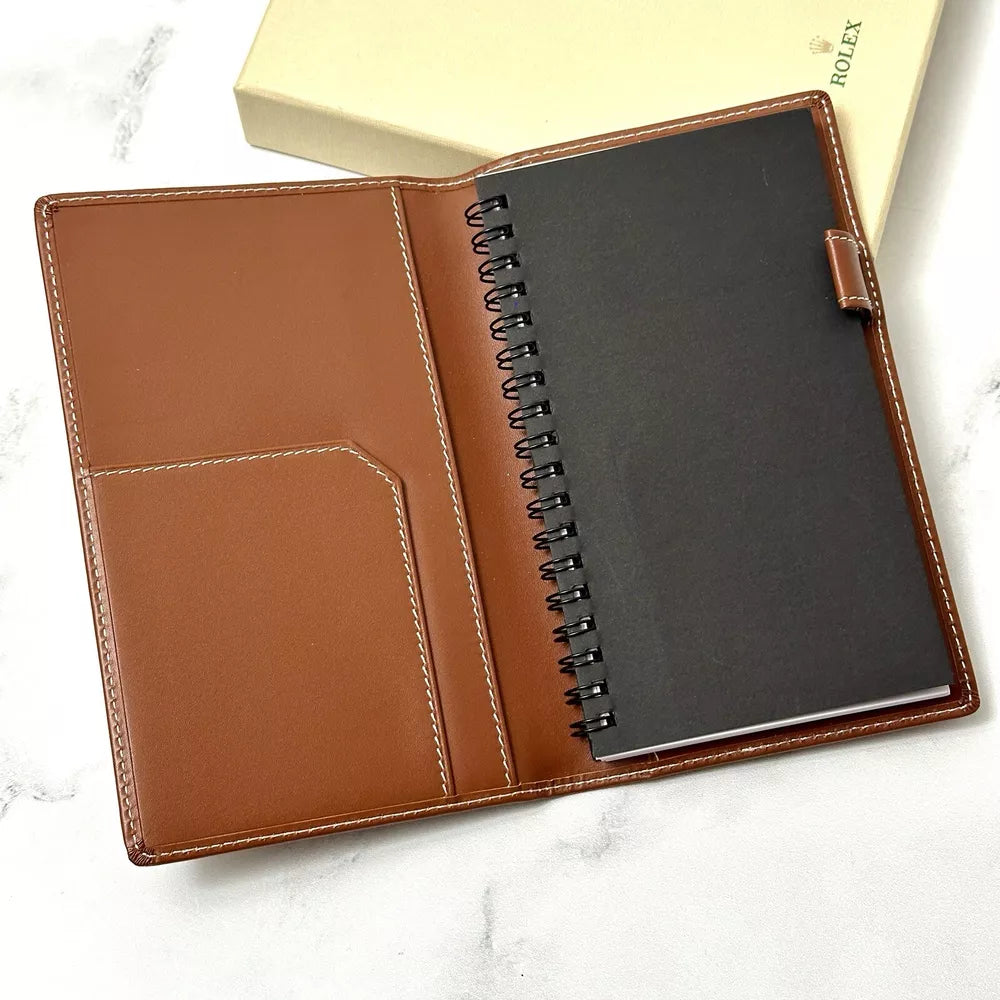 Rolex Geneva Brown Leather Journal Notebook For Executives | Sophisticated Ad Vip Gift