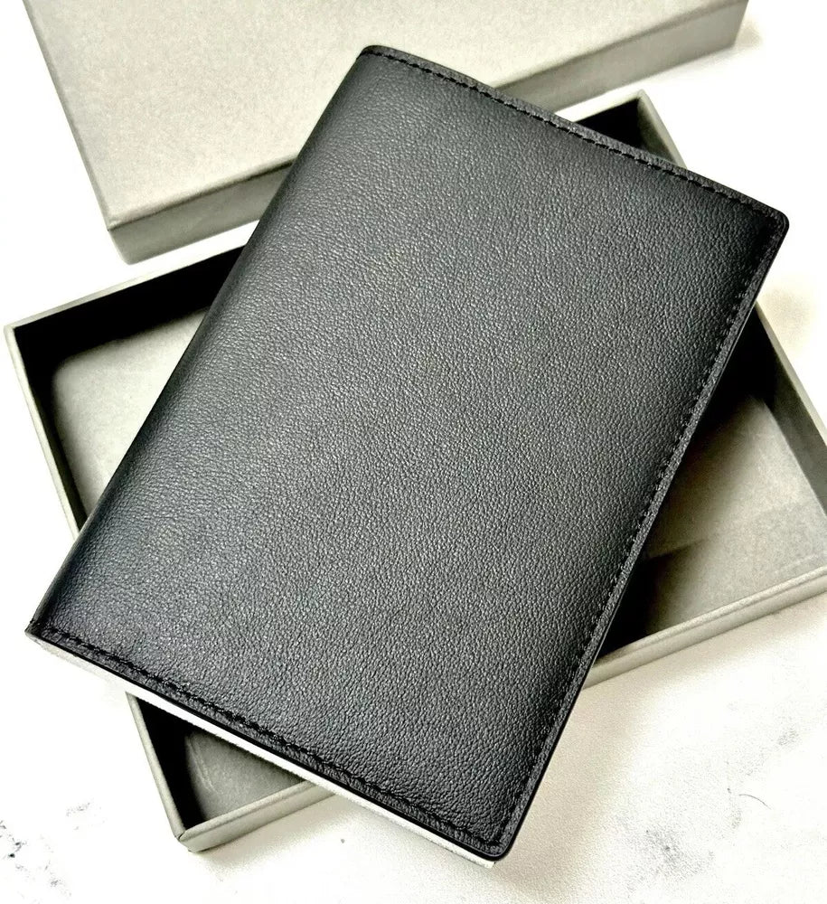 A Lange & Sohne Black Calfskin Passport Holder For Luxury Travel | Stylish Travel Accessory