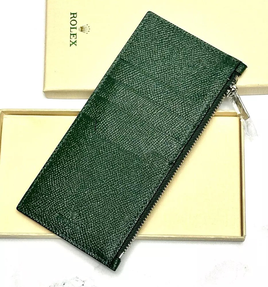 Verdant Leather Cardholder Wallet For Travel | Rolex Classic Style