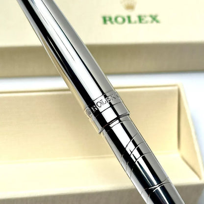 Rolex Silver Scribe Platinum Wave Cut Pen For Vips | Luxury Writing Instrument